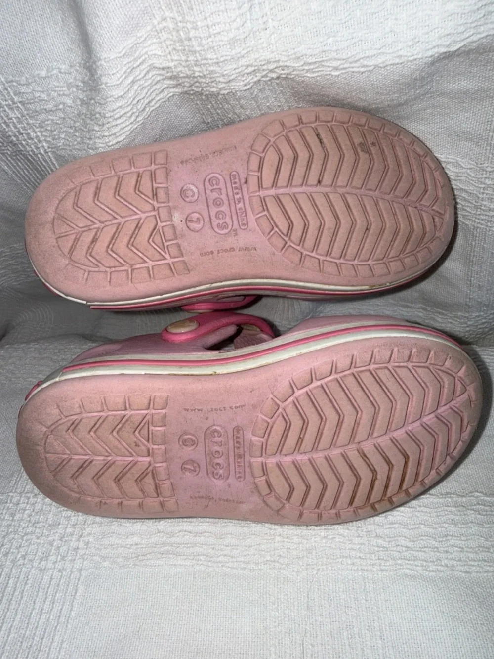 CROCS Kids Pink Dual-Strap Sandals size C7